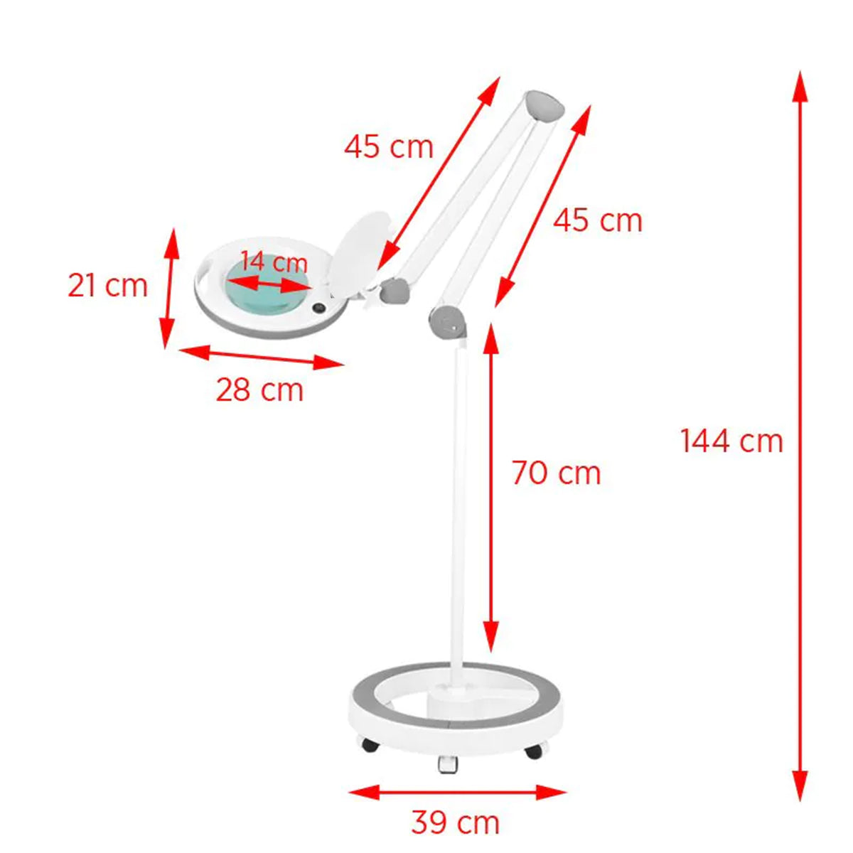Lampe loupe LED 5D avec trépied