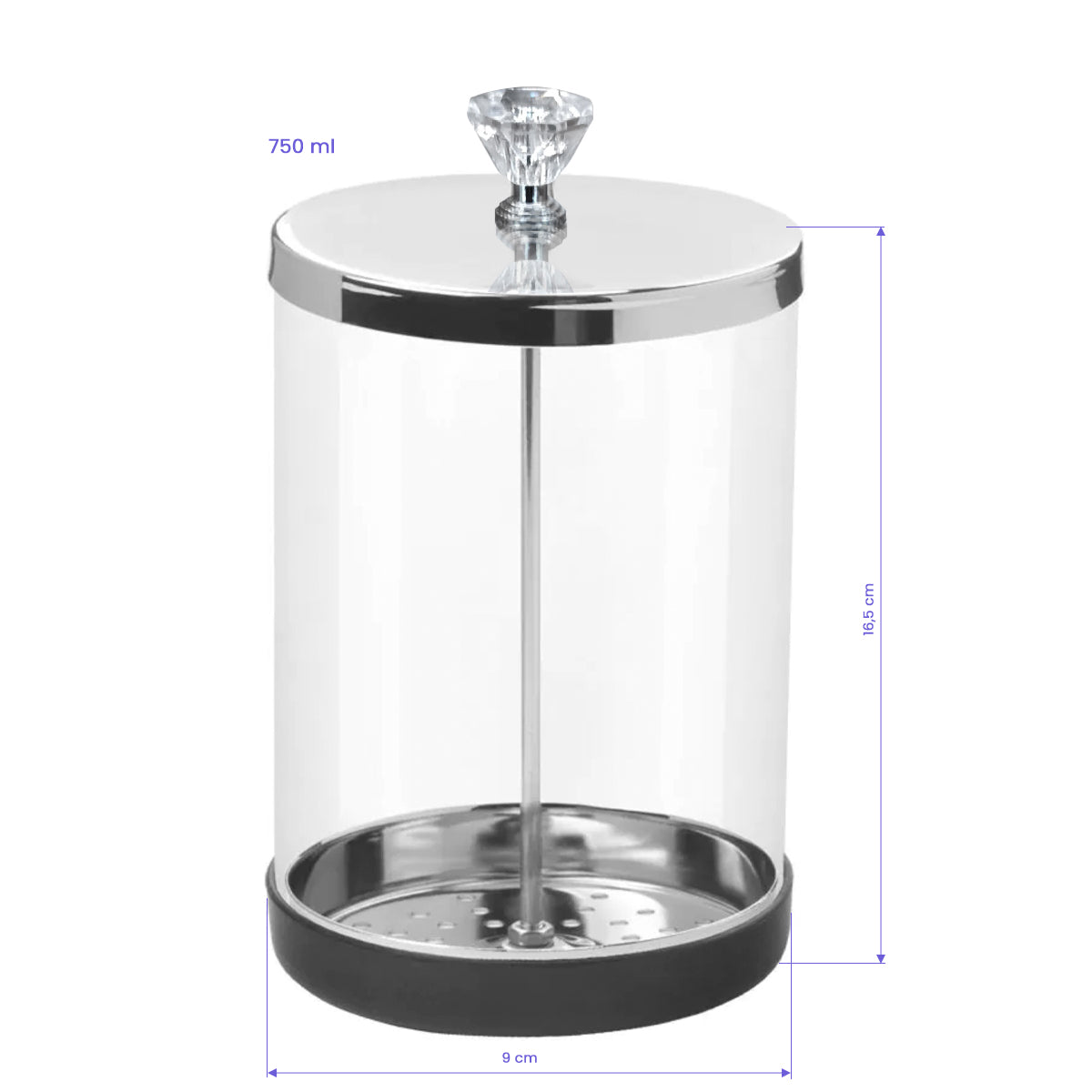 Récipient en verre pour désinfection – 750 ml