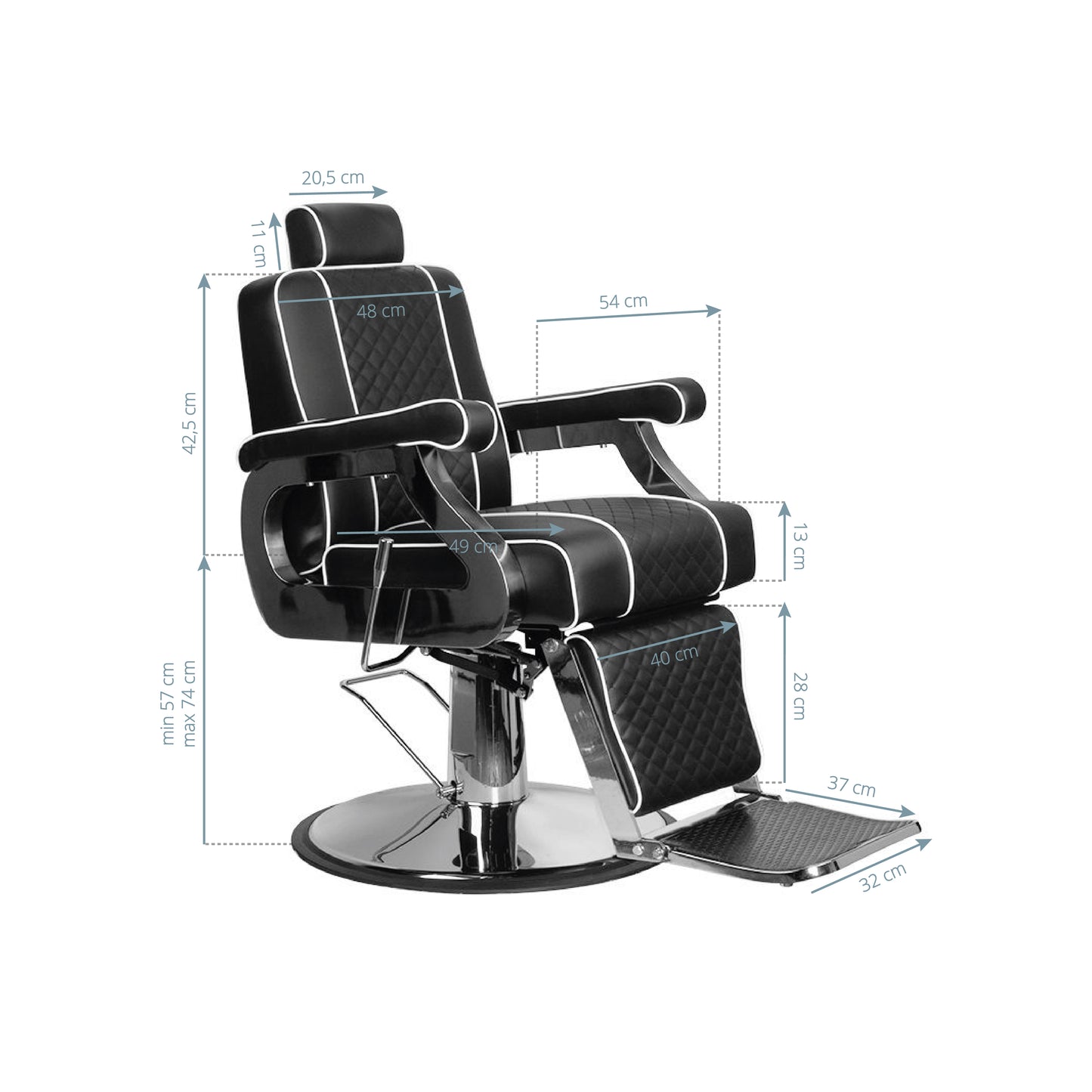Fauteuil barbier Ventura Noir