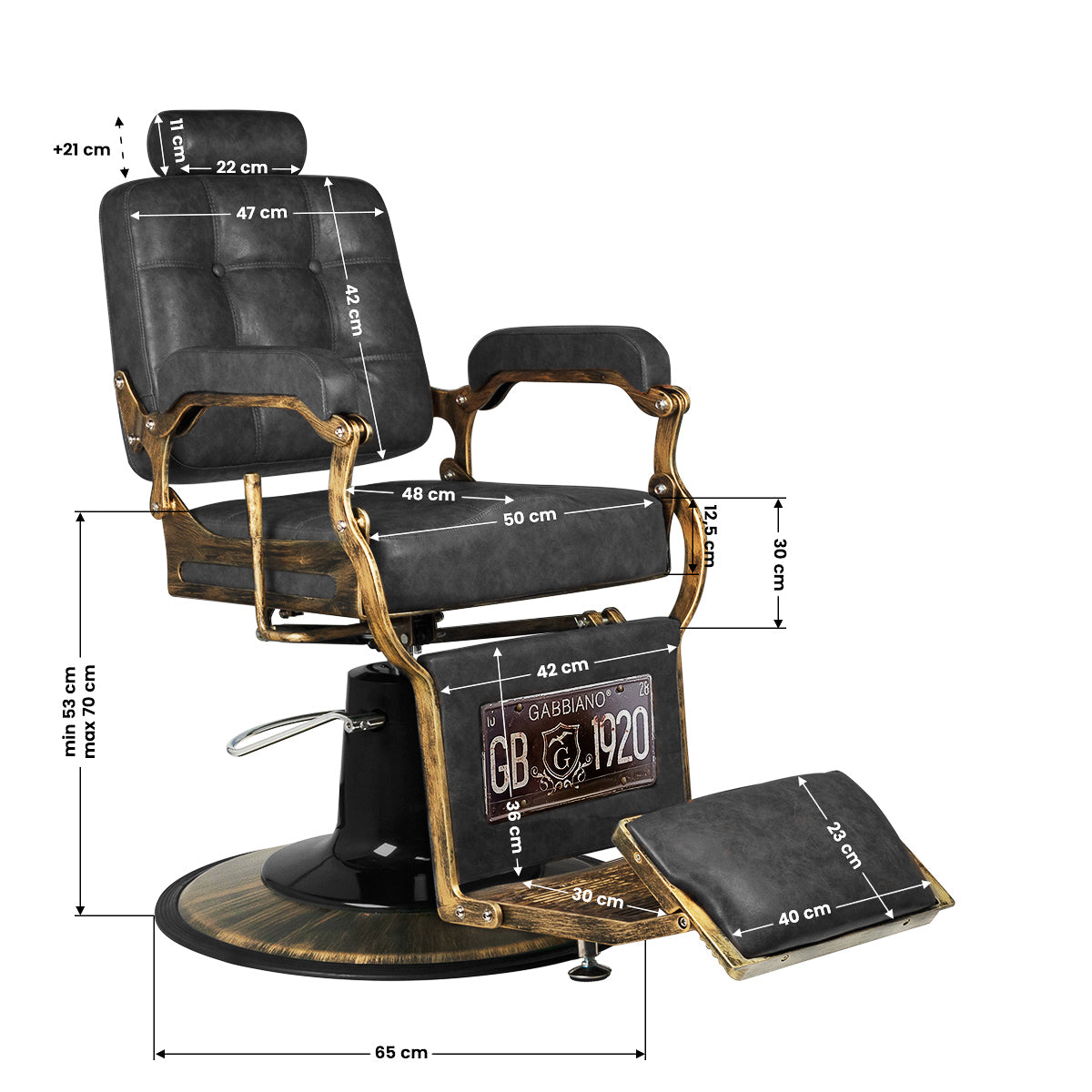 Fauteuil barbier Baron Pro Noir