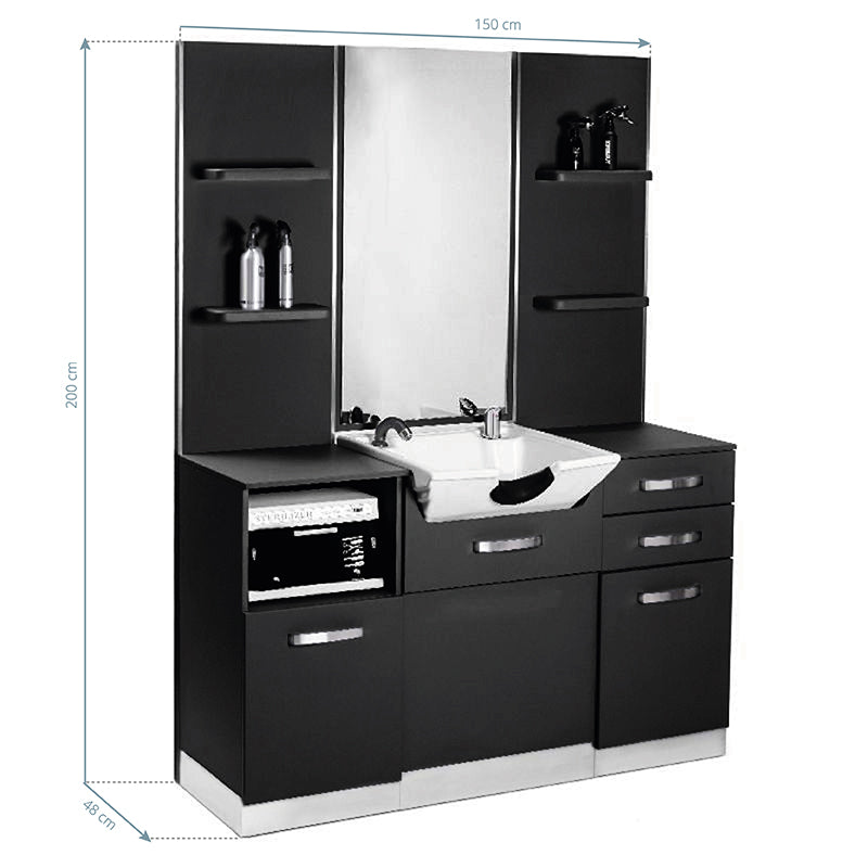 Poste de coiffage Studio Wash Noir