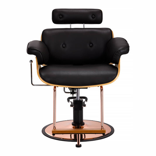Fauteuil coiffeur Luna Noir (appuie-tête réglable)