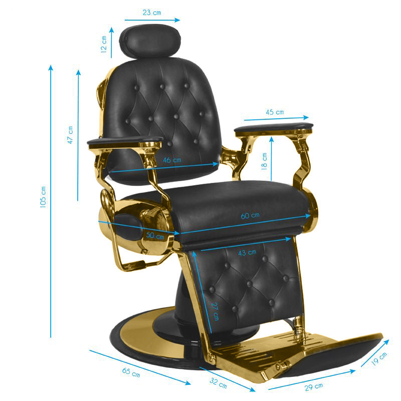 Fauteuil barbier Victor Or & Noir