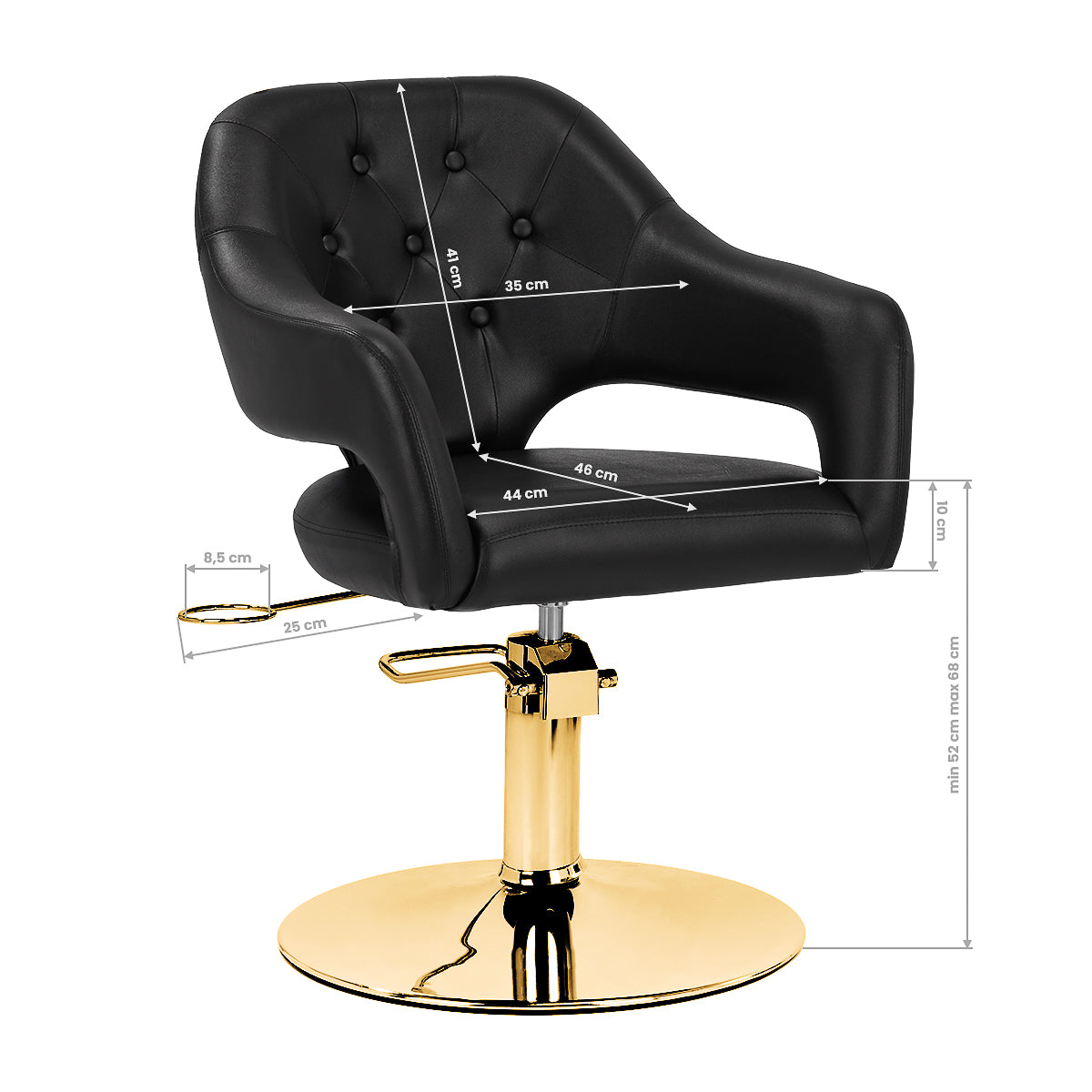 Fauteuil coiffeur Design Or & Noir