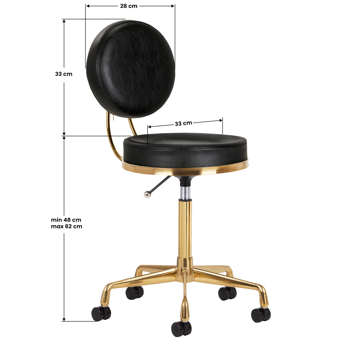 Tabouret cosmétique Luxury Or & Noir