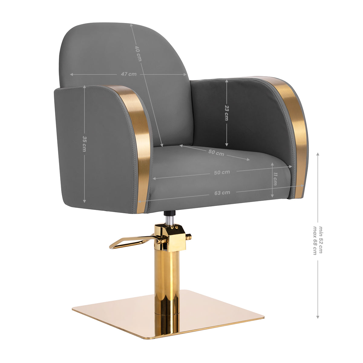 Fauteuil coiffeur Malorie Or & Gris