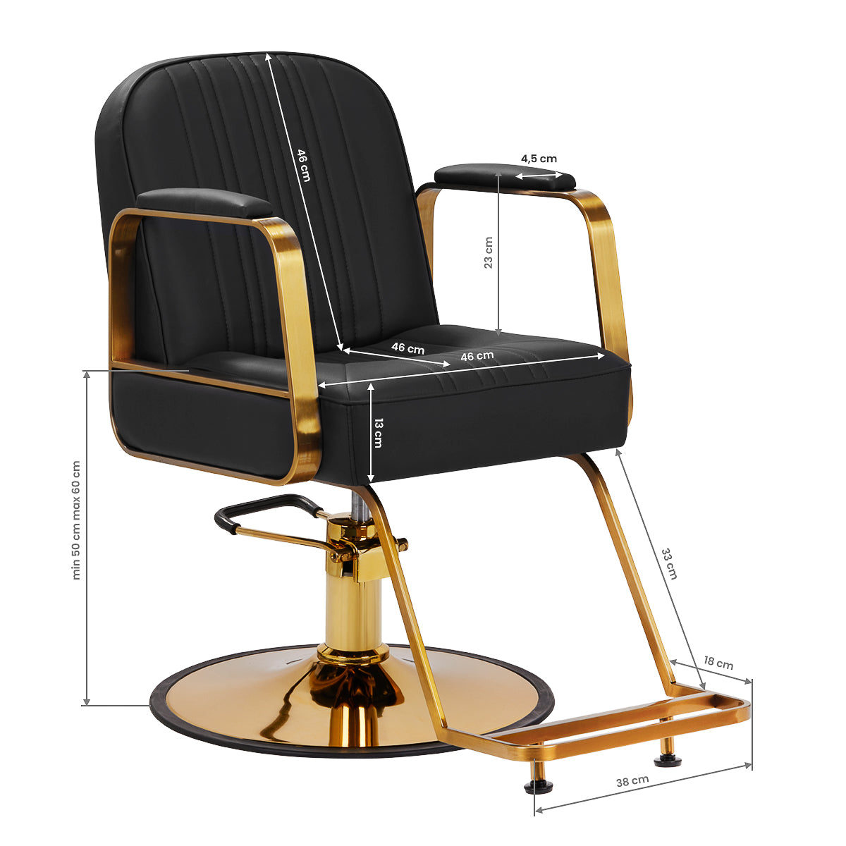 Fauteuil coiffeur Aurelia Or & Noir
