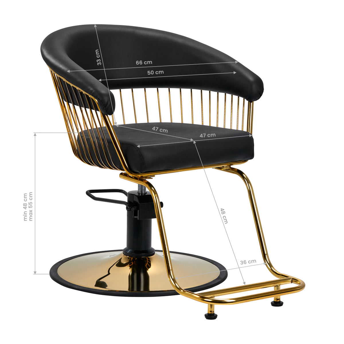 Fauteuil coiffeur Classic Or & Noir