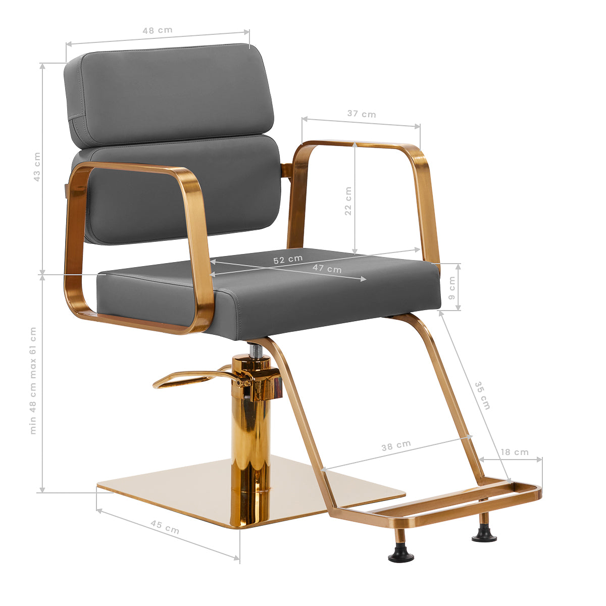 Fauteuil coiffeur Portiva Or & Gris