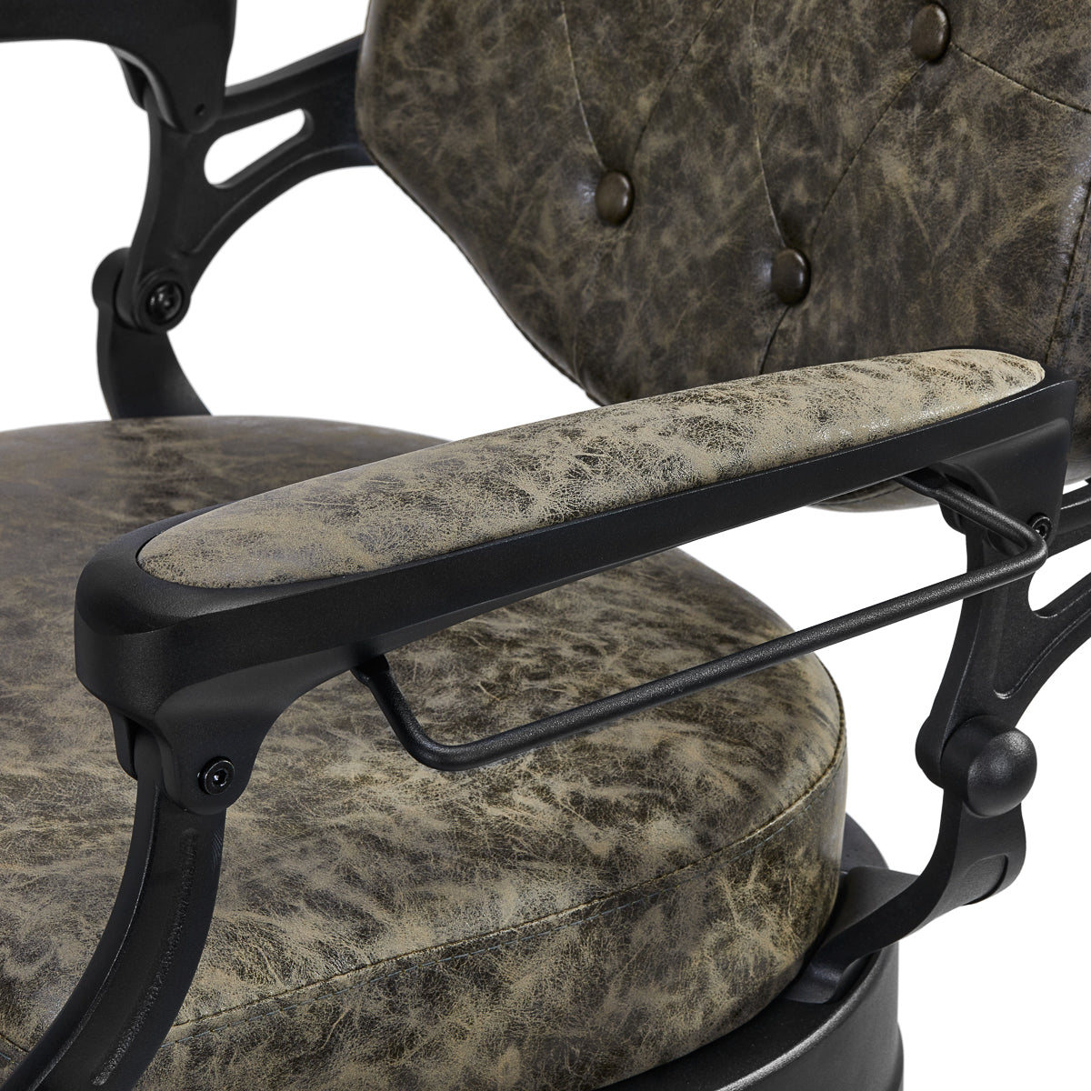 Fauteuil barbier Senator Cuir Vieilli Vert