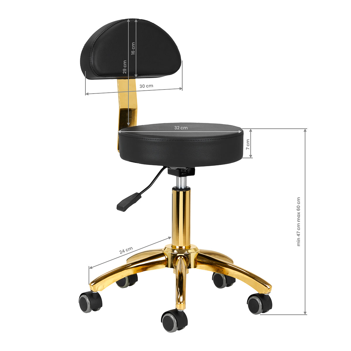 Tabouret cosmétique Studio Gold Noir
