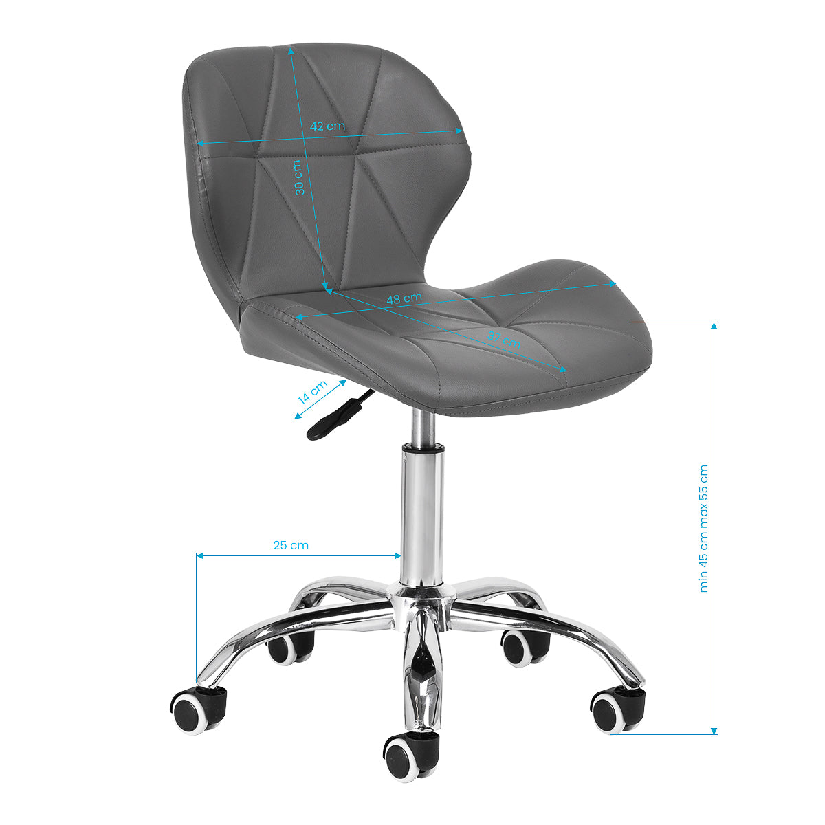Tabouret cosmétique Basic QS Gris