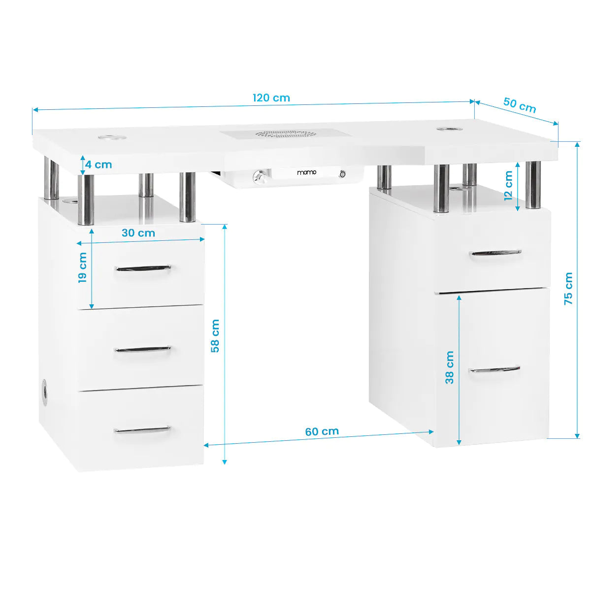 Table de manucure MOMO L03 avec aspirateur