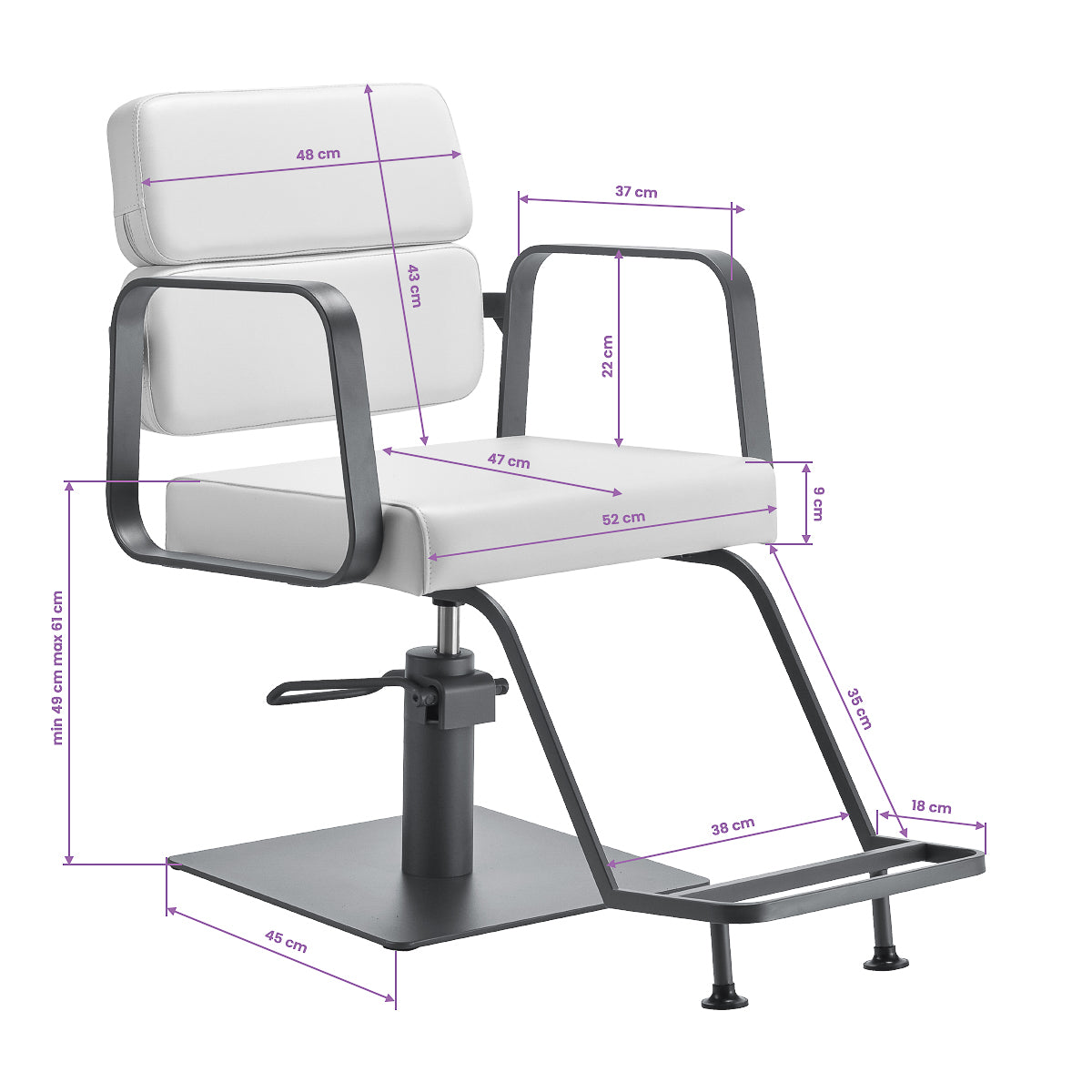 Fauteuil coiffeur Portiva Gris & Blanc