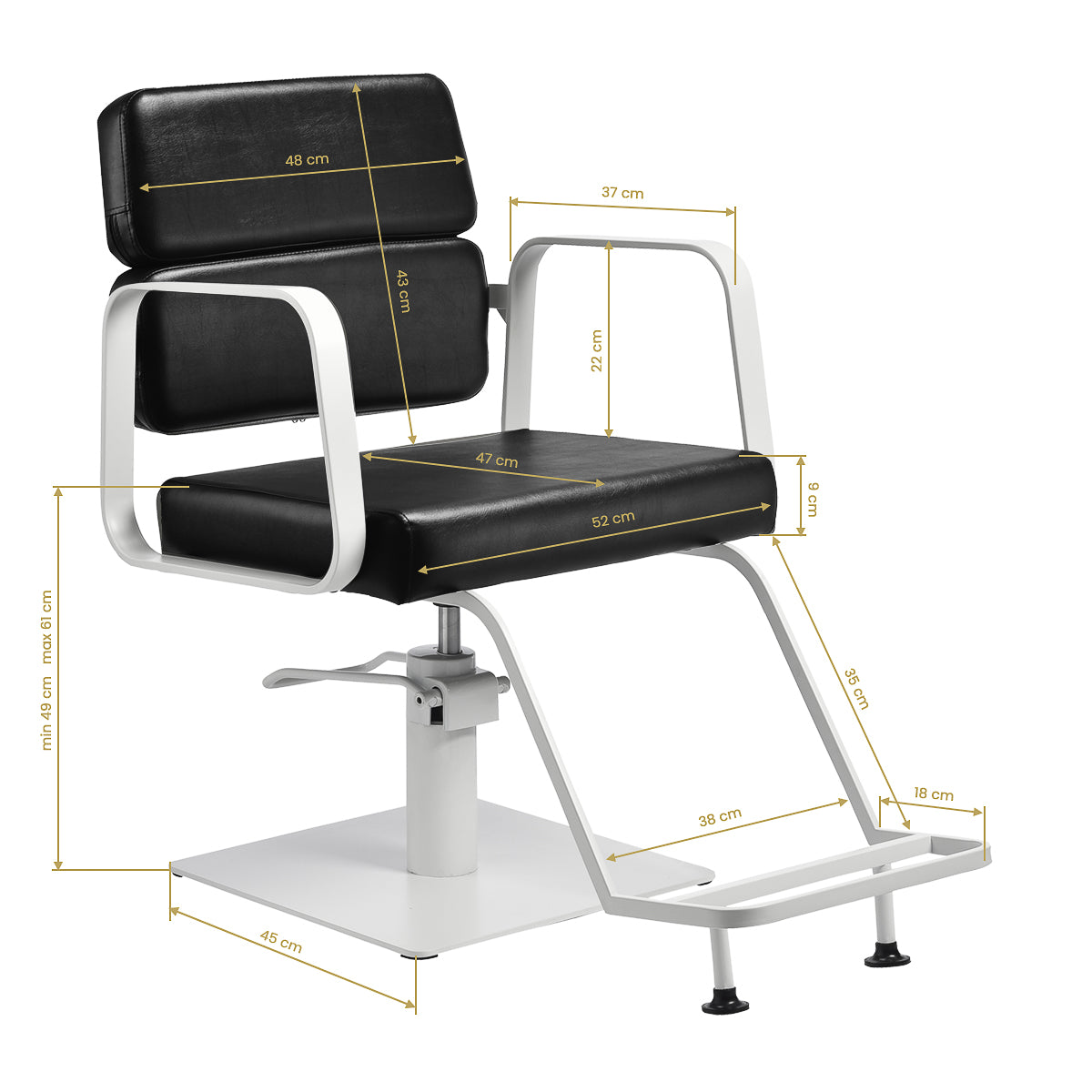 Fauteuil coiffeur Portiva Blanc & Noir