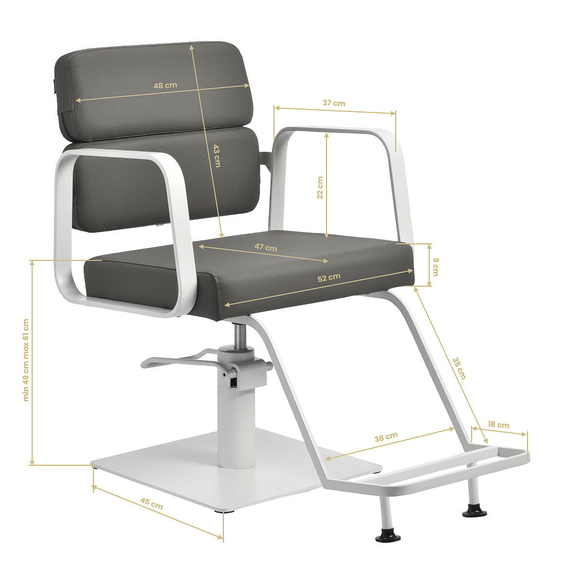 Fauteuil coiffeur Portiva Blanc & Gris