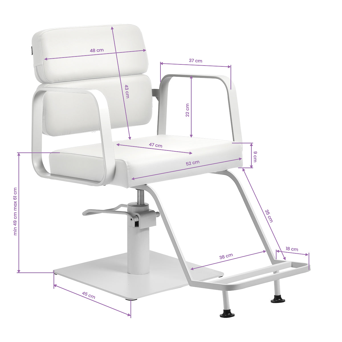 Fauteuil coiffeur Portiva Blanc & Blanc