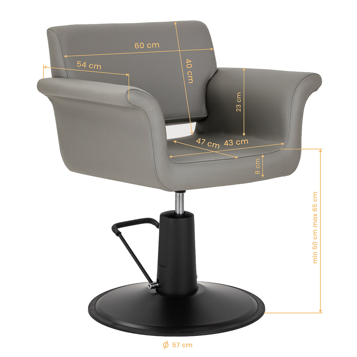 Fauteuil coiffeur Minimal Gris Base Noire