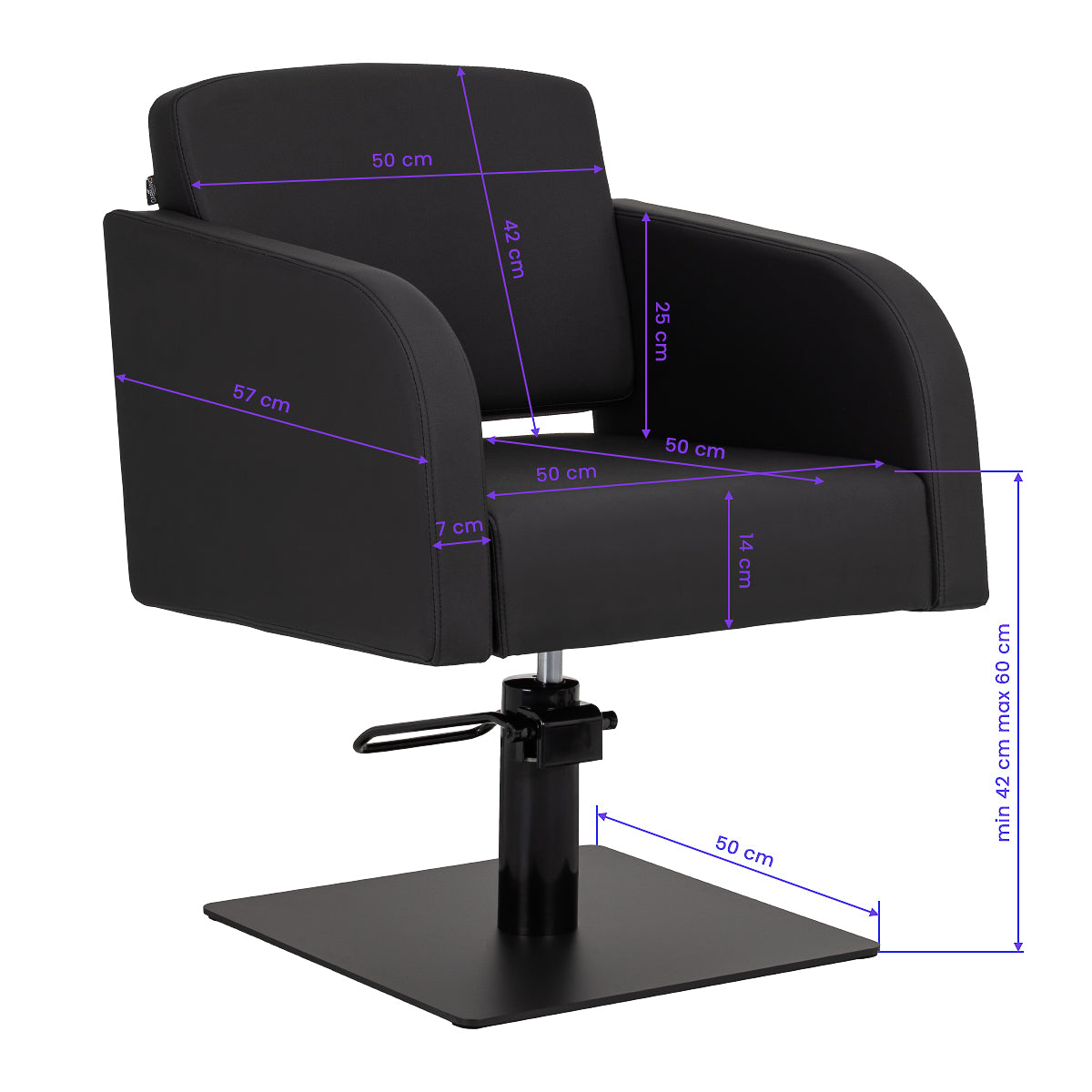 Fauteuil coiffeur Elara Noir (base noire)