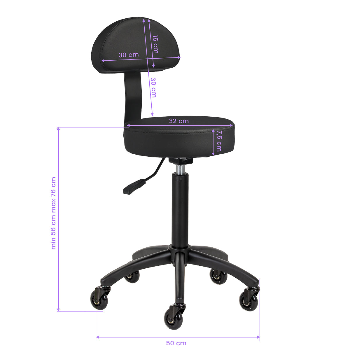 Tabouret coiffure Gabbiano D026 noir