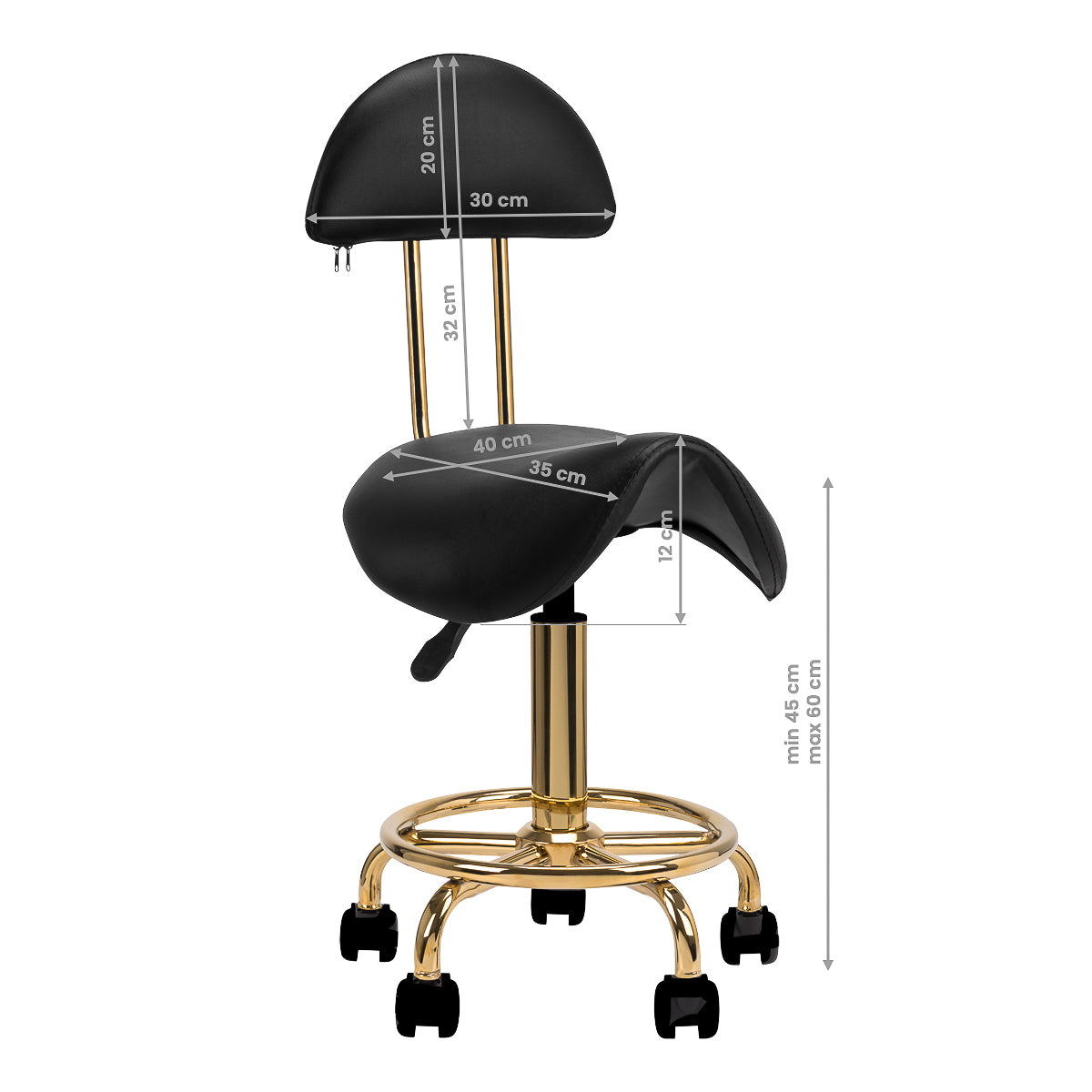 Tabouret cosmétique Essential Gold Noir – Série Sélection