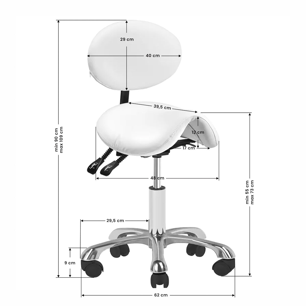 Tabouret cosmétique Comfort Pro Blanc