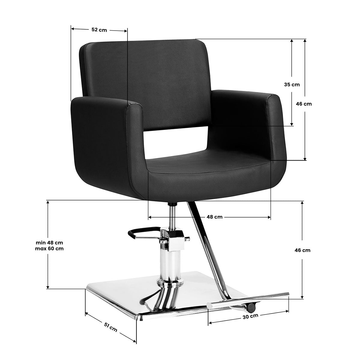 Fauteuil coiffeur Fjord Noir