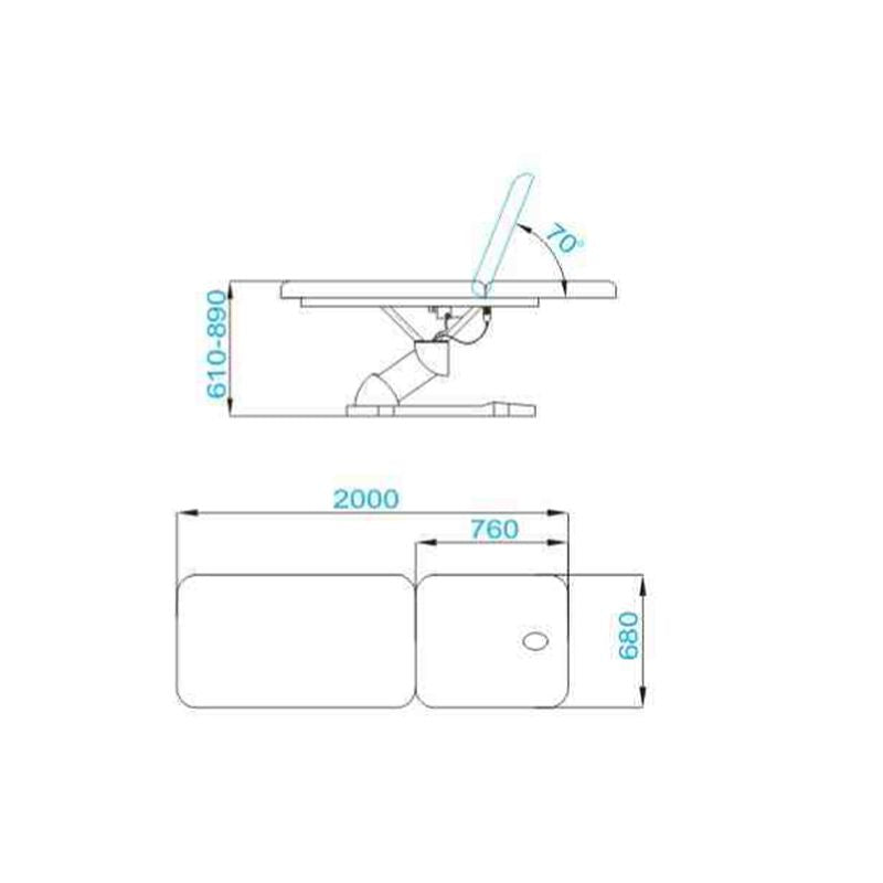 Table de massage Pro 2M Blanc