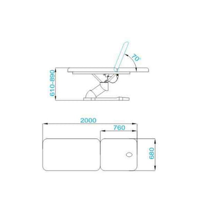 Table de massage Pro 2M Blanc