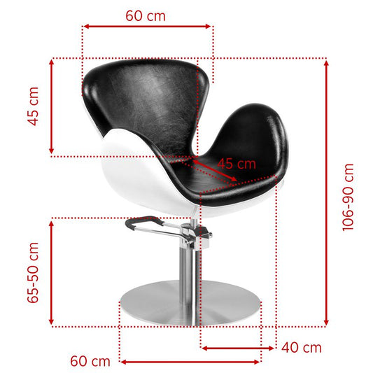 Fauteuil coiffeur Urban Contrast Noir & Blanc