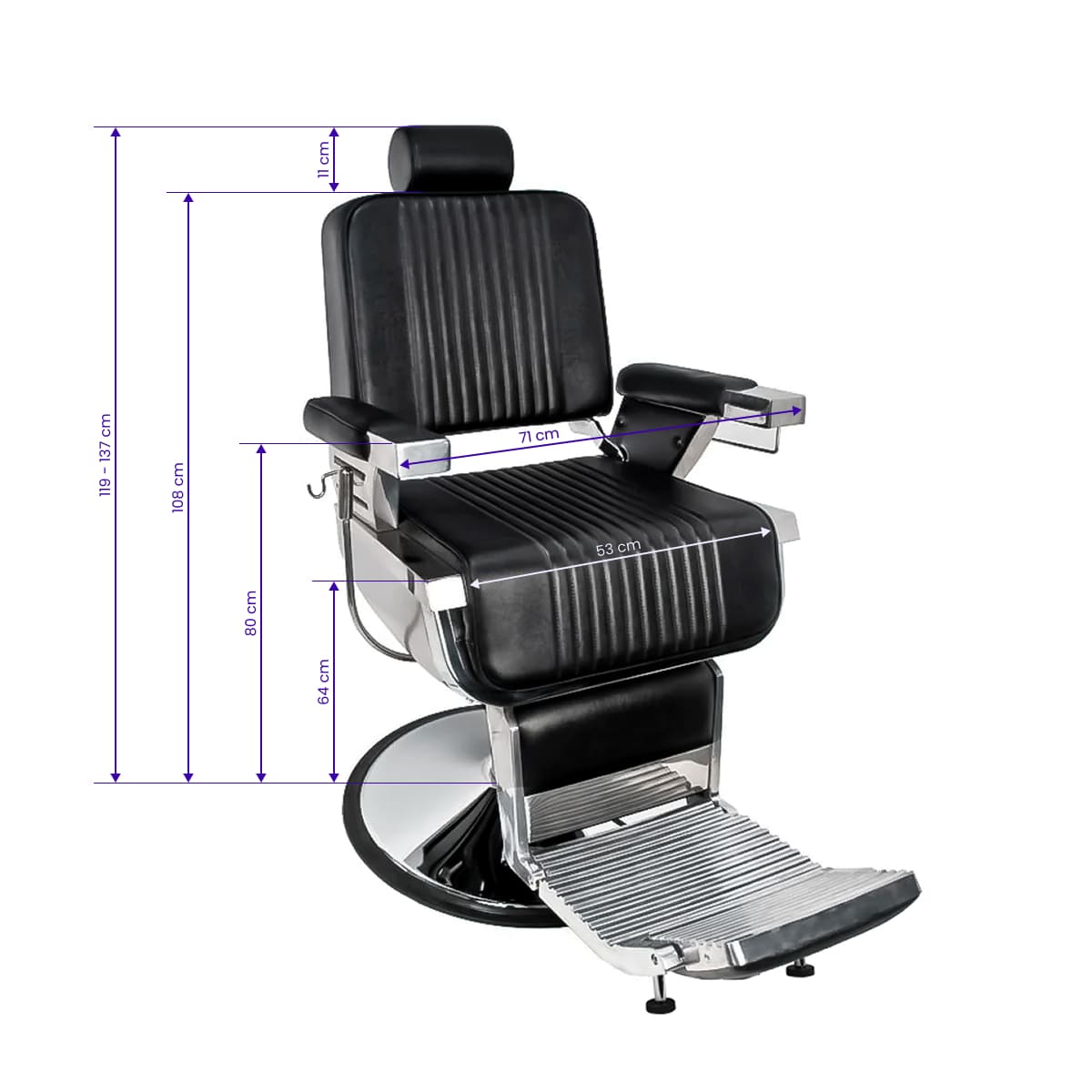Fauteuil barbier Monarch Noir