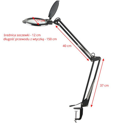 Lampe loupe LED 5" sur étau – blanc
