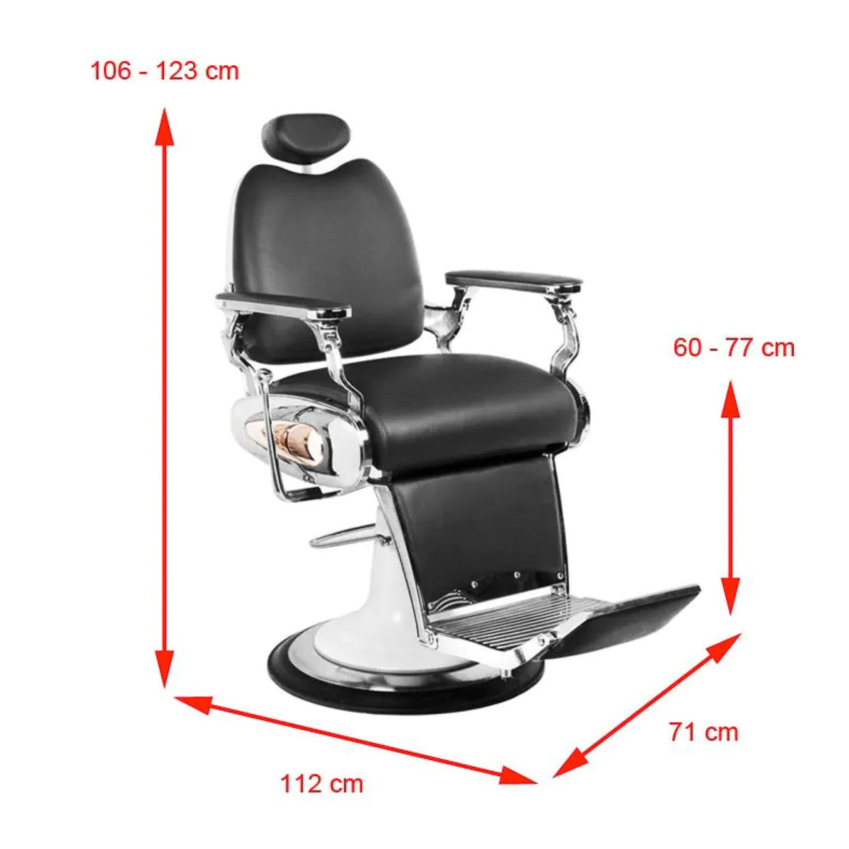 Fauteuil barbier Rider Noir