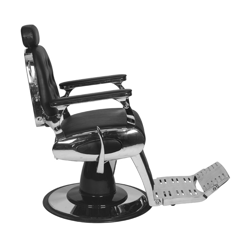 Fauteuil barbier Victor Chrome Noir