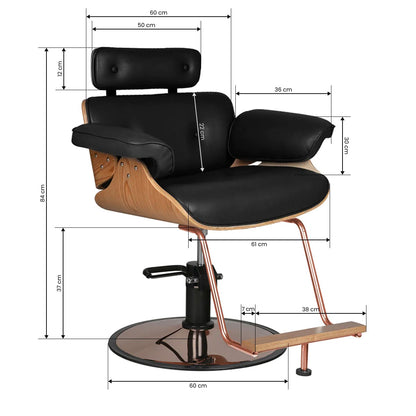 Fauteuil coiffeur Luna Noir