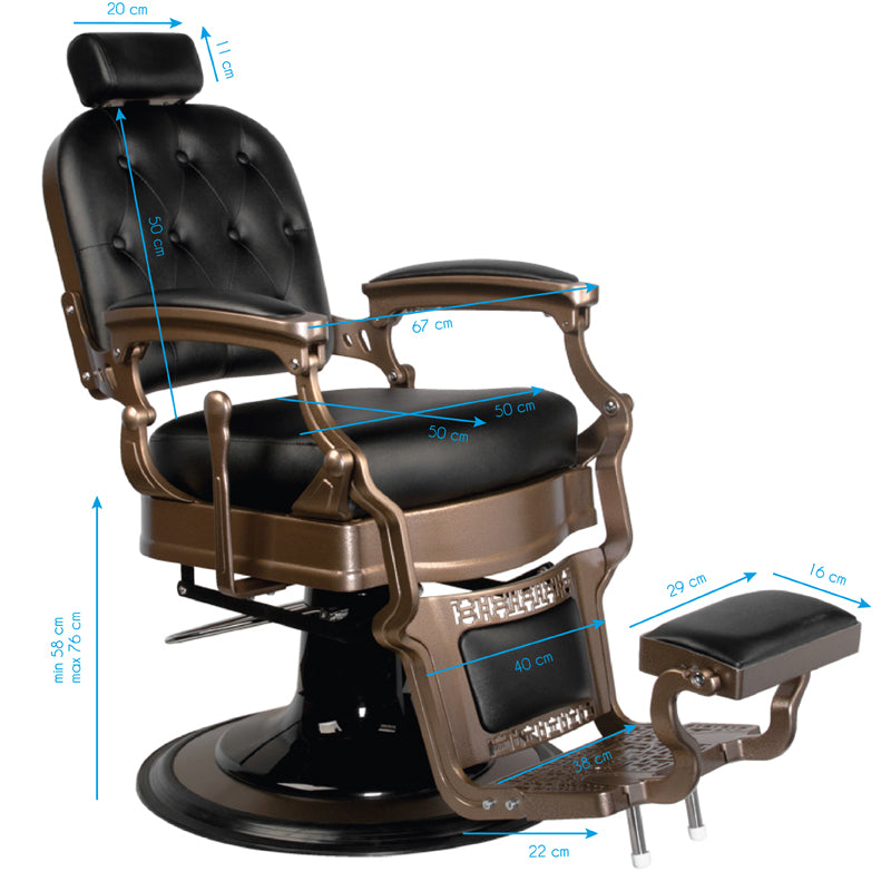 Fauteuil barbier Victor Vintage Noir