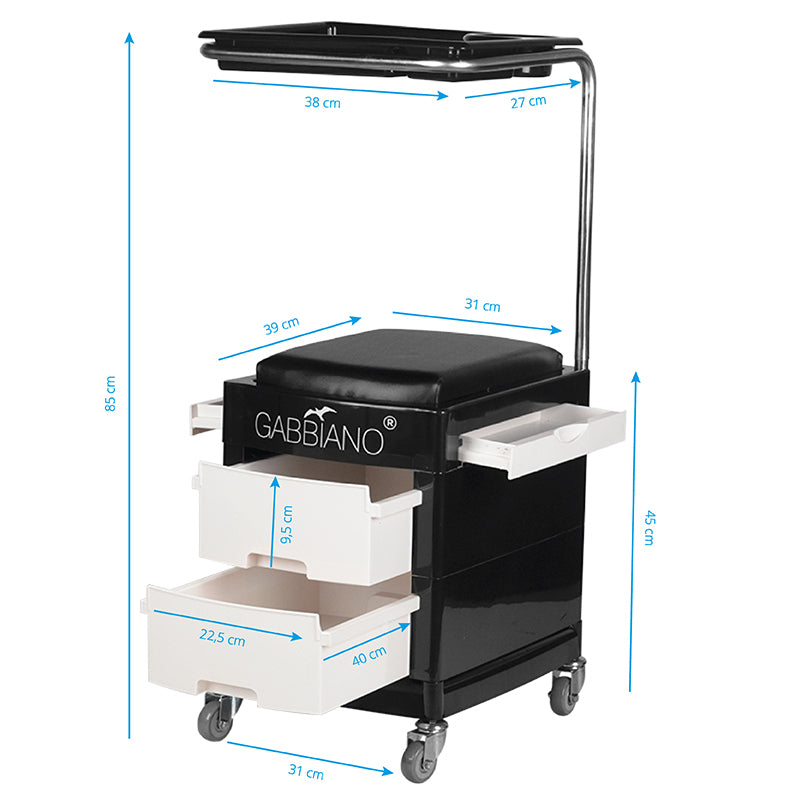 Tabouret assistant Pedi Assist Noir & Blanc