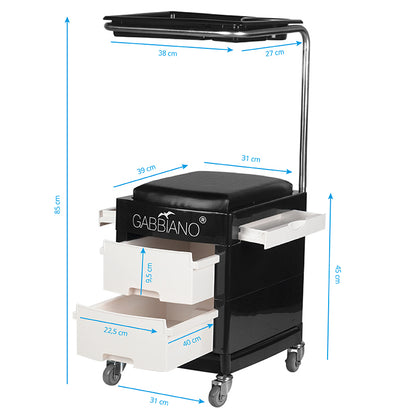 Tabouret assistant Pedi Assist Noir & Blanc