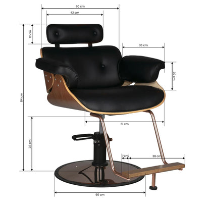 Fauteuil coiffeur Luna Noyer & Noir