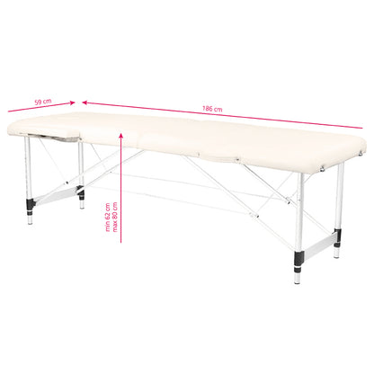 Table pliante Mobile Confort Alu 2P Crème