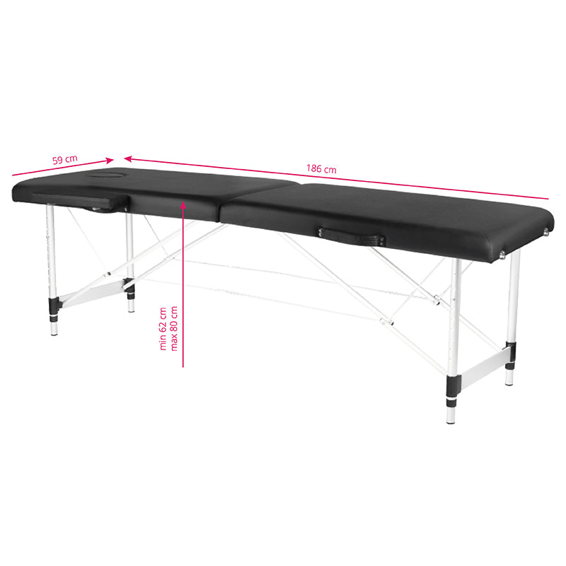 Table pliante Mobile Confort Alu 2P Noir