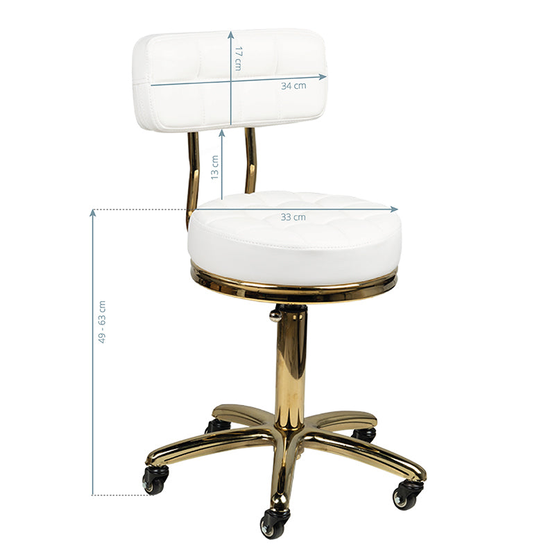 Tabouret cosmétique Gold Edition Blanc