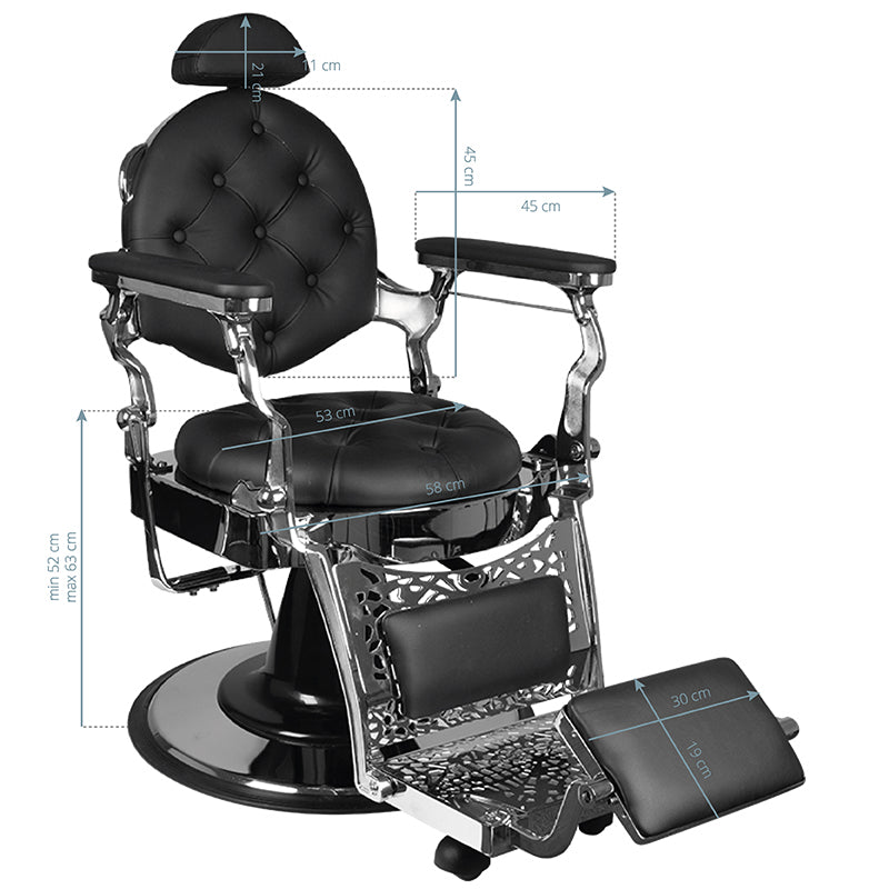 Fauteuil barbier Silver Noir
