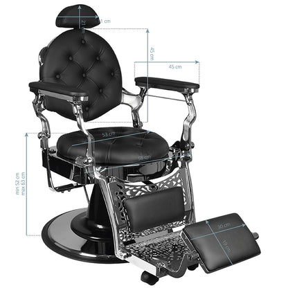 Fauteuil barbier Silver Noir
