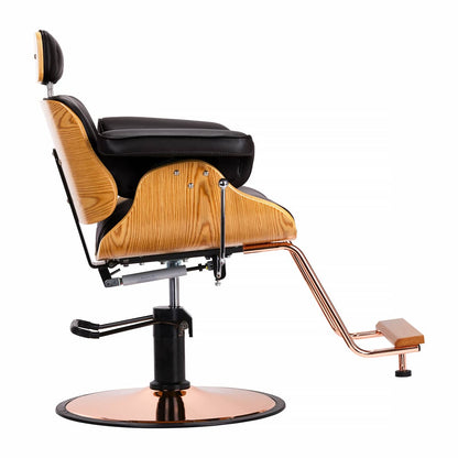 Fauteuil coiffeur Luna Noir (appuie-tête réglable)