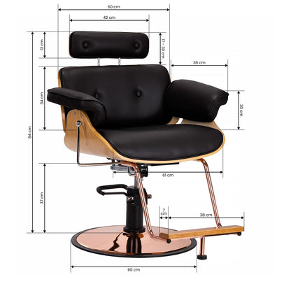Fauteuil coiffeur Luna Noir (appuie-tête réglable)