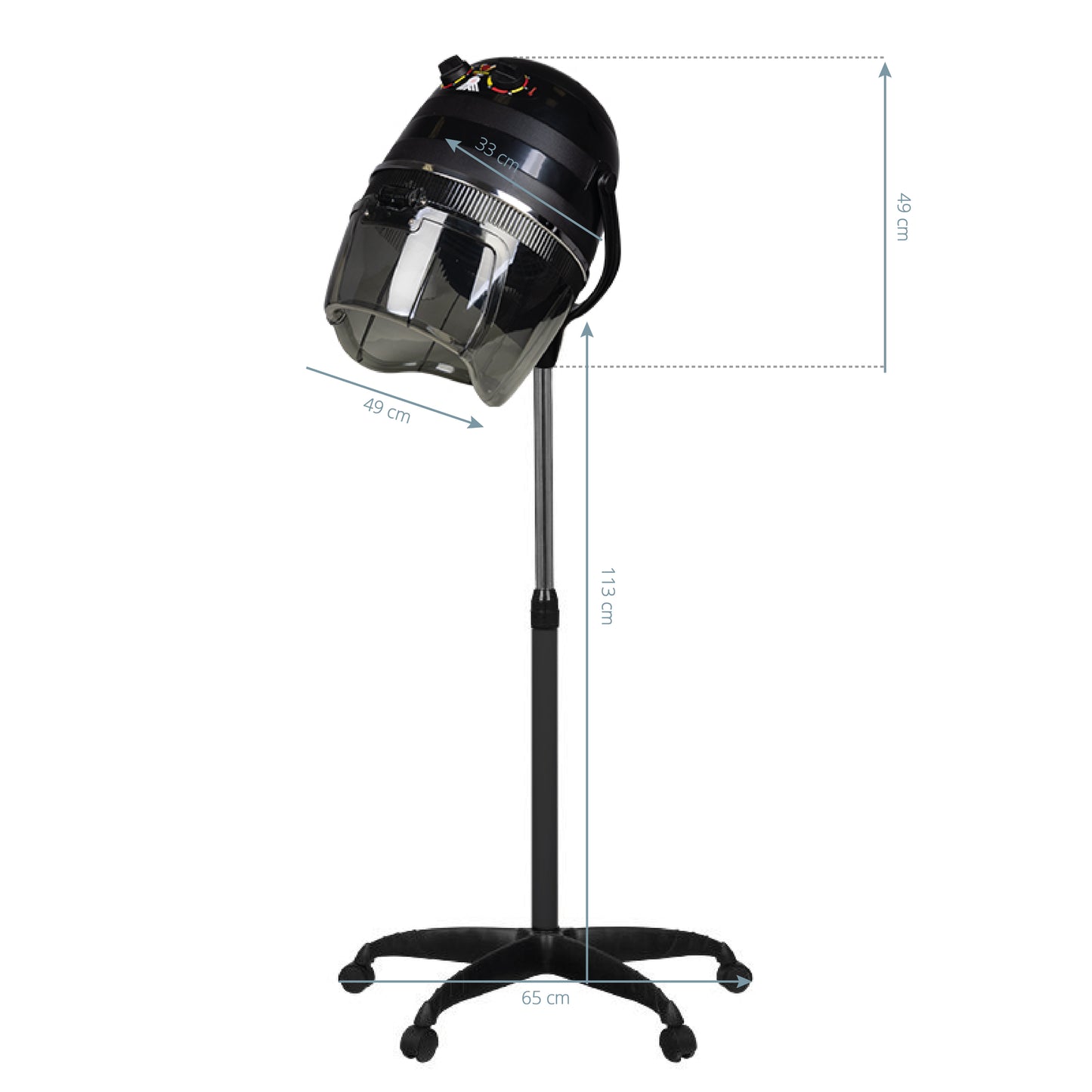 Gabbiano casque séchoir sur pied 1600 noir