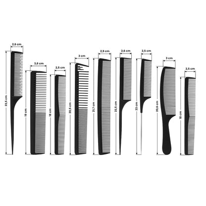 Set de peignes carbone N-20 – 9 pcs