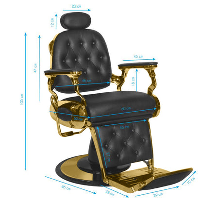Fauteuil barbier Victor Or & Noir