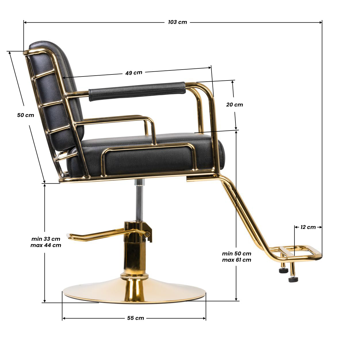 Fauteuil coiffeur Royal Or & Noir